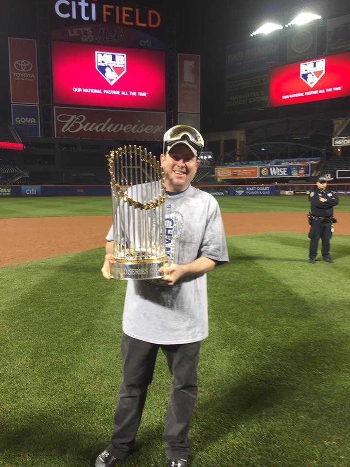 At the stadium holding the Commentators Trophy