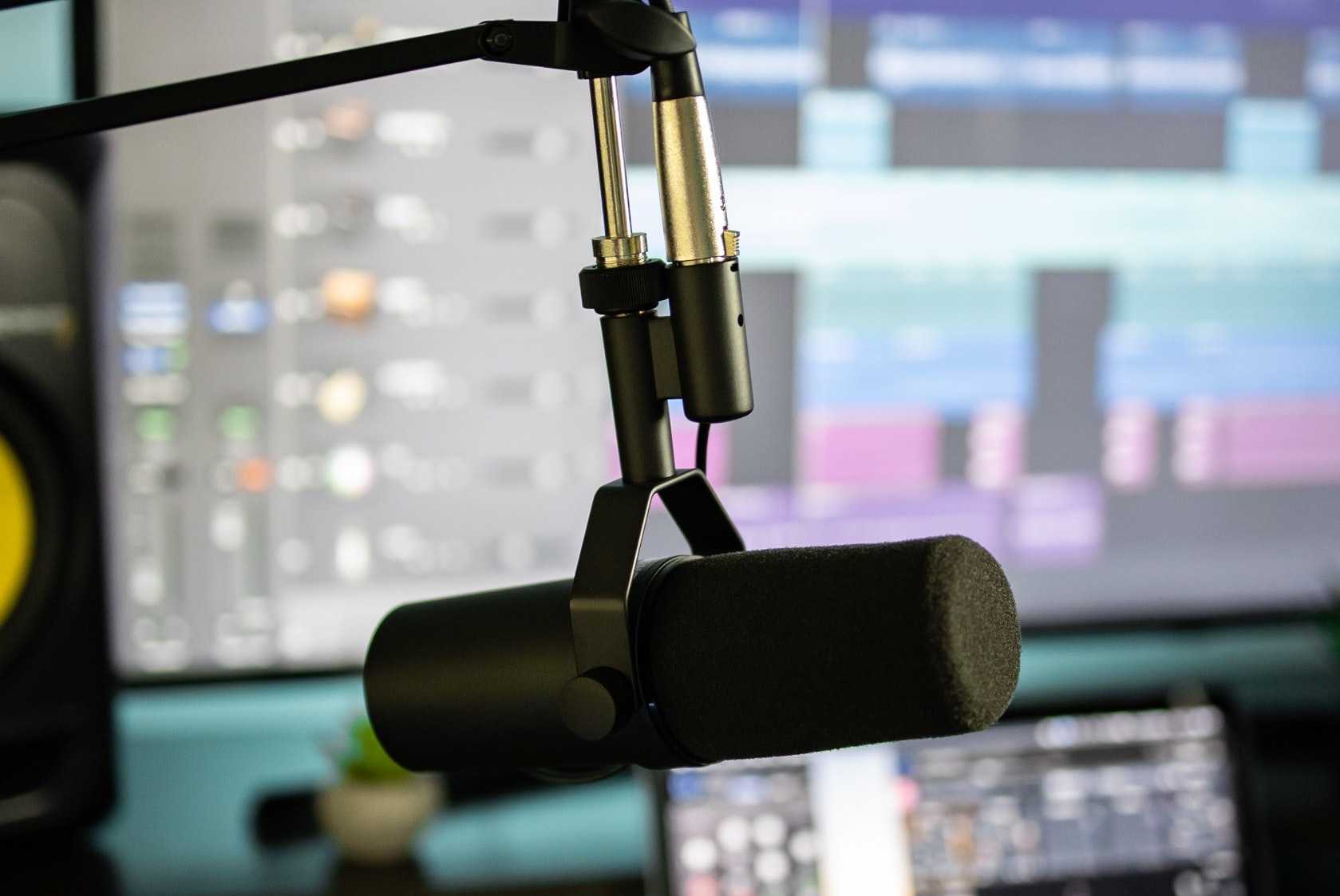 Microphone podcast interview editing and video production